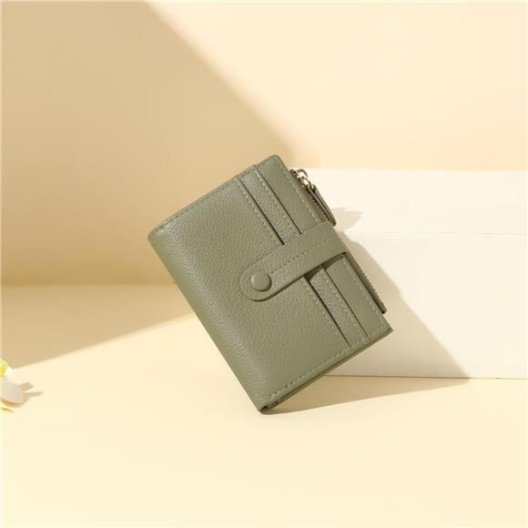 Handbags - Womens Wallet Vegan Leather with ID Window Green